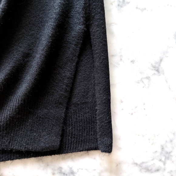 NWT 1.STATE Whipstitch Sweater Dress L Black Collared Knit Midi Preppy Winter - Picture 8 of 11